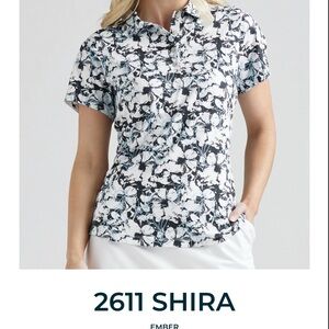 NWT Bermuda Sands Apparel Women's Floral Short Sleeve Top - Black and White.